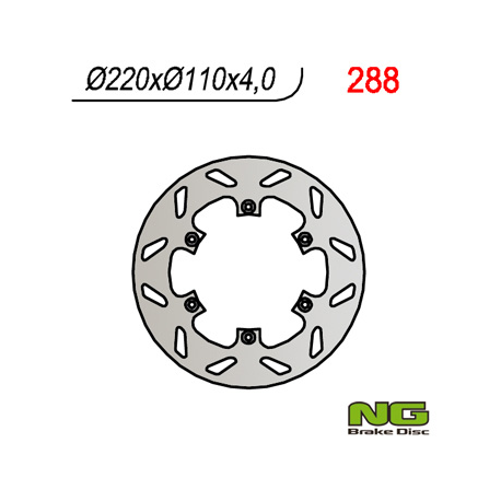 NG TARCZA HAMULCOWA TYŁ APRILIA RS 125`92-96, RX 125`89-00, PEGASO 125`89-99, VOR 400-530`98-02 (220X110X4)